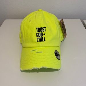 KBETHOS distressed hat. Neon yellow.